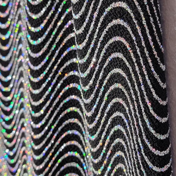 Vintage Ronni Nicole Dress Sz 10 Rainbow Sparkle Backless Party Slinky Black - Picture 2 of 11